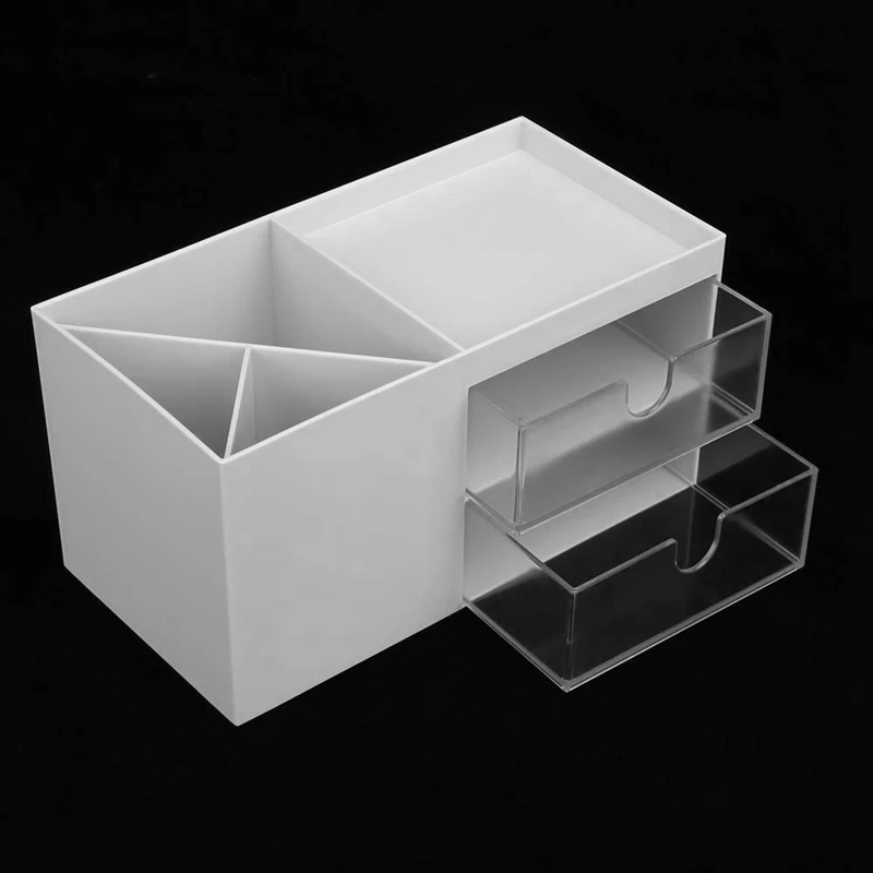 1 PCS Organizer With Sliding Drawer 2-Tier Office Desktop Organizer ABS File Holder Cute Desk Paper Letter Tray Organizer