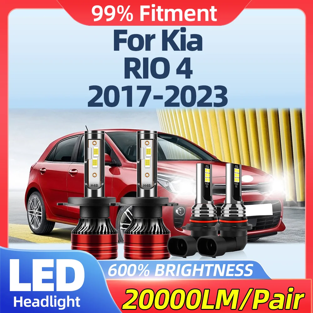 Canbus LED Headlight Bulbs 6000K Fog Lights 240W 40000LM CSP Auto Lamps 12V For Kia RIO 4 2017 2018 2019 2020 2021 2022 2023