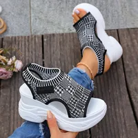 Summer Elegant and Sexy Wedge Thick Soled Sandals Fashionable Best Selling New Comfortable Plus Size Beach Women's Shoes - Image 4