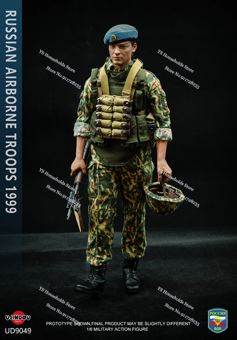 UJINDOU UD9049 1/6 Rosyjskie Siły Powietrznodesantowe 1999 Figurka Akcji w Odzieży Wojskowej, Bojówka w Dżungli, Delikatny Model Żołnierza Męskiego 12 cali