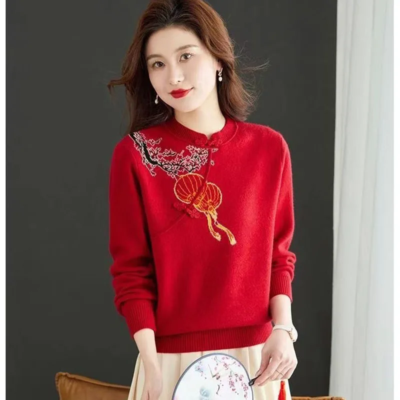 2024Autumn Winter New Korean Pullover Knitted Sweater Women Loose Fashion Temperament Short Knit Bottoming Shirt Sweaters Ladies