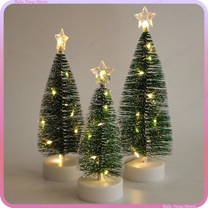 3PCS Christmas Tree Nightlight Christmas Party layout Simulation Mini Christmas Tree Objects Kids Gifts