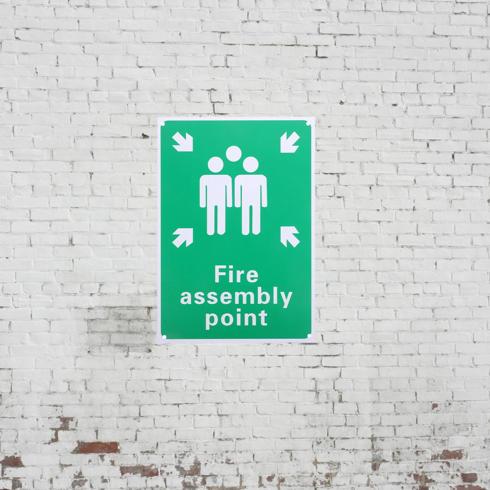 Fire Rally Point Sign Assembly Gathering Safety Warning Outdoor for Emergency Plastic Indicator Exit