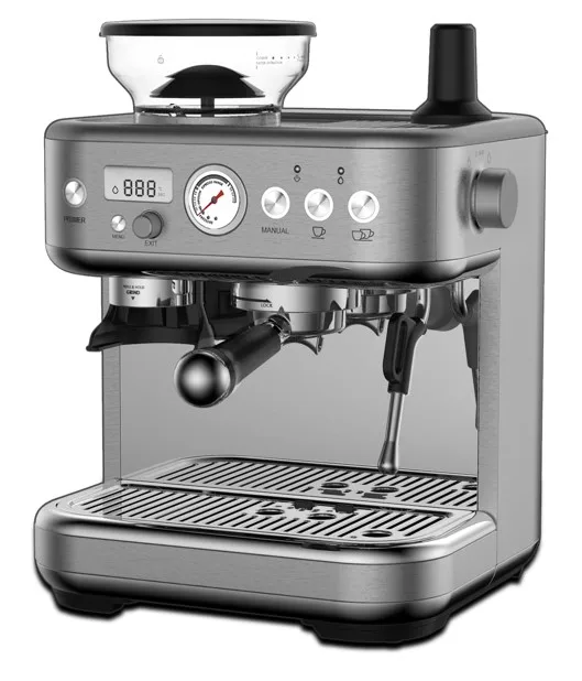 Best Professional  Commercial Automatic Coffee Machine with Grinder 15bar Espresso Machine  Low Pressure with Milk Frother