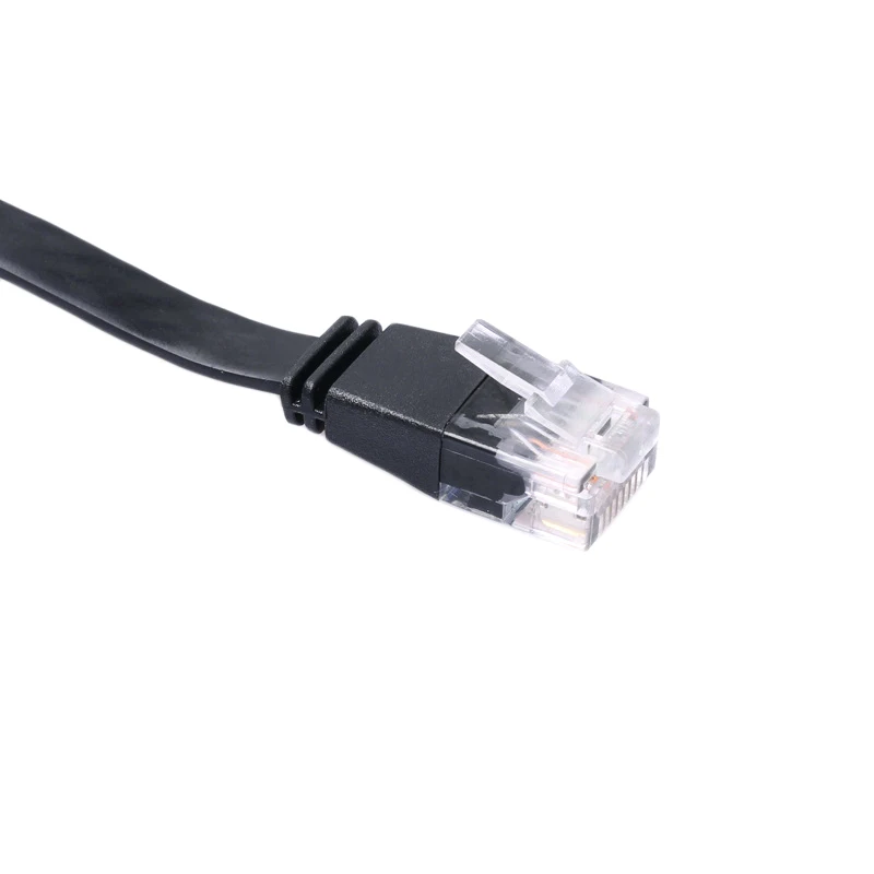 PC 노트북 라우터용 고속 네트워크 케이블, RJ45 패치 LAN 코드, 2m 개폐식 및 신축성 CAT 6E 플랫 8 핀 풀 구리