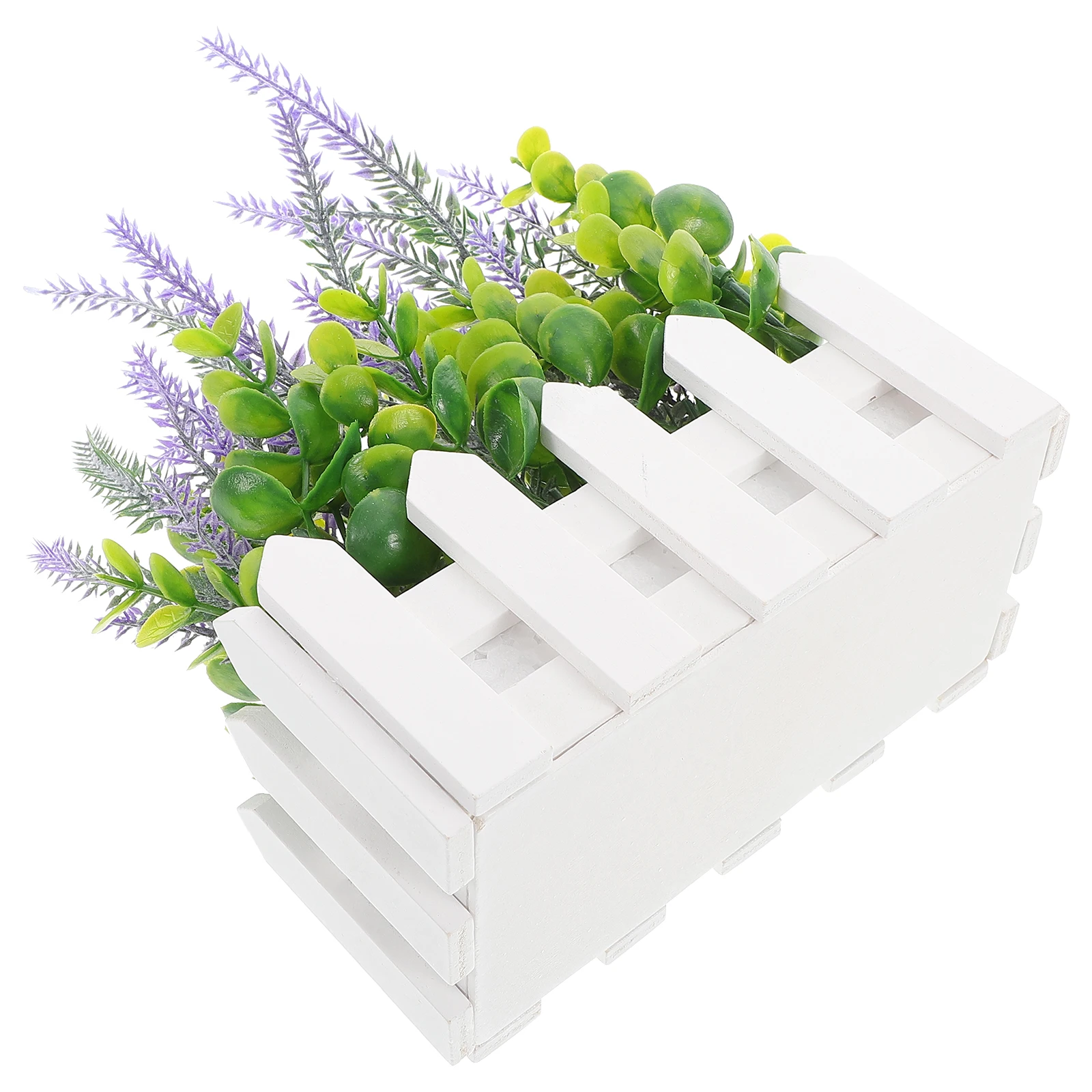 

Artificial Lavender Potted Plant Fake Lavender Flower in Pot Faux Silk Floral Arrangements for Home Wedding Table Decor