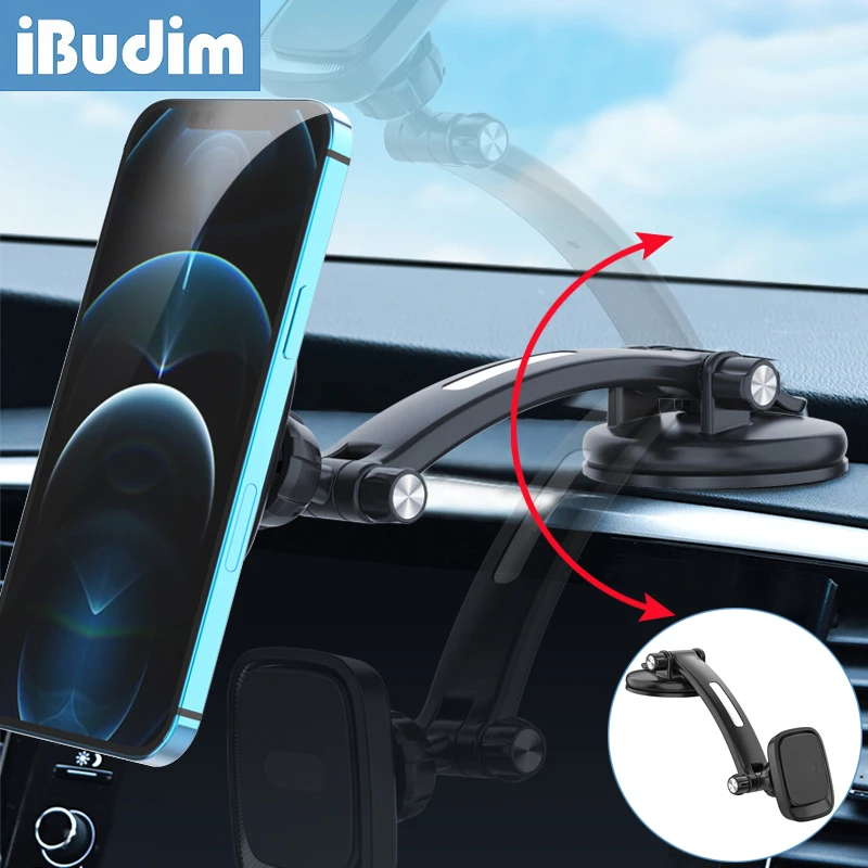 

iBudim Universal Magnetic Car Phone Holder Magnet Phone Mount in Car Dashboard Mobile Phone Stand GPS Brackets for iPhone Xiaomi