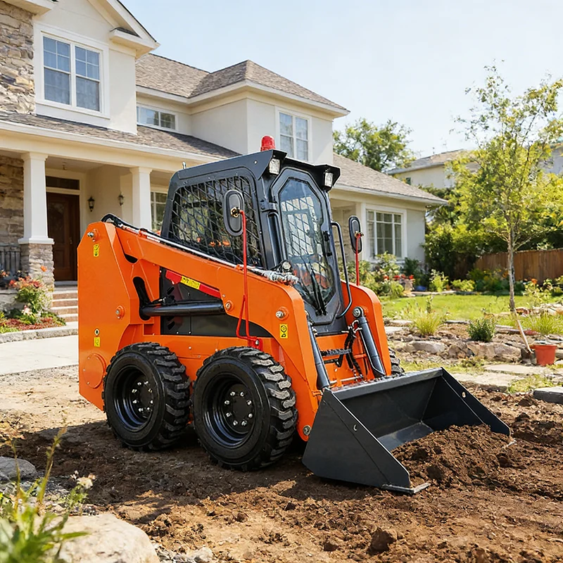 

Customized Skid Steer Loader with Hydraulic Auger Forks Sweeper Track Loader for Digging Lifting Landscaping Construction Work