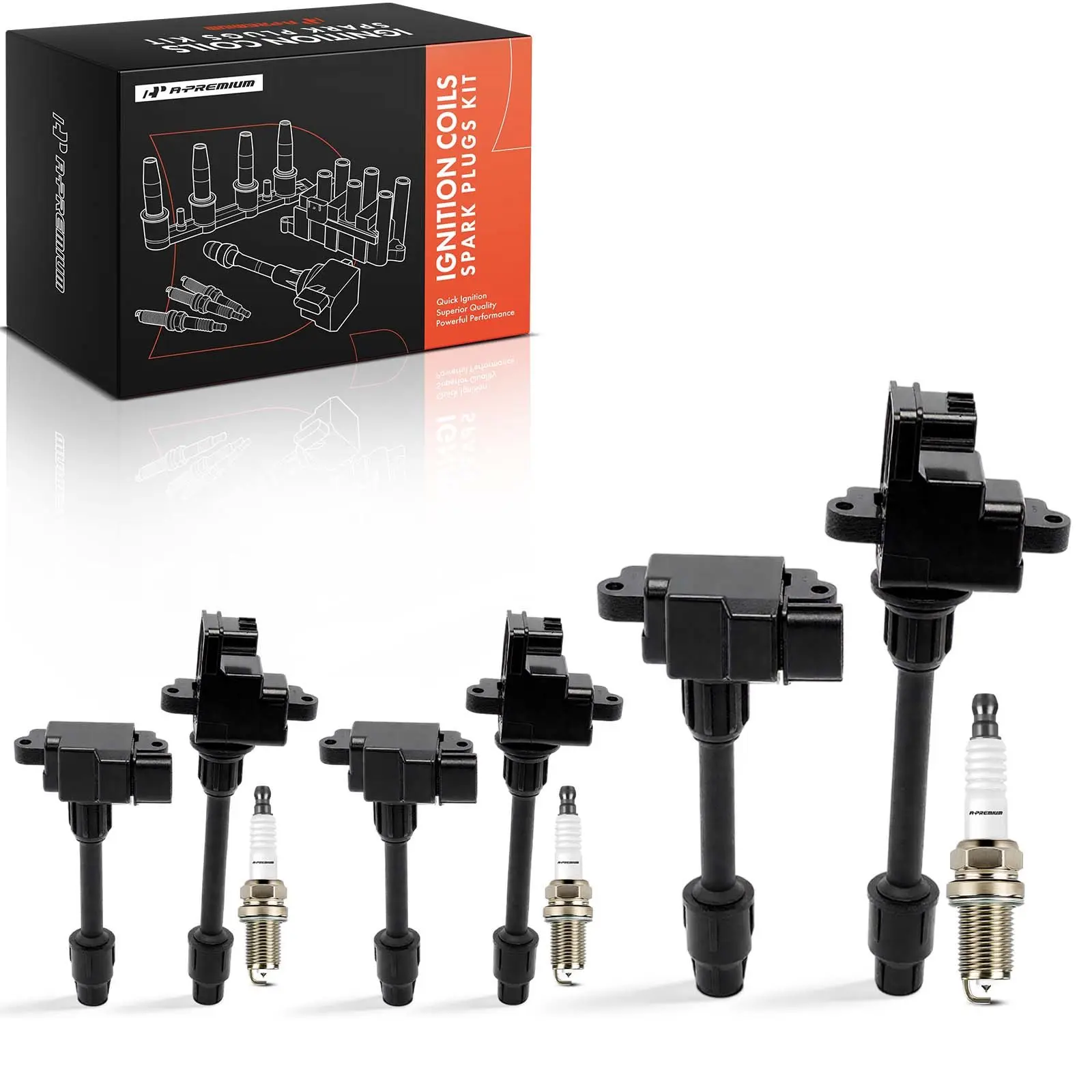 A-Premium 6x Ignition Coils & 6x Iridium Spark Plug Kit for Nissan Maxima 95-99 Infiniti
