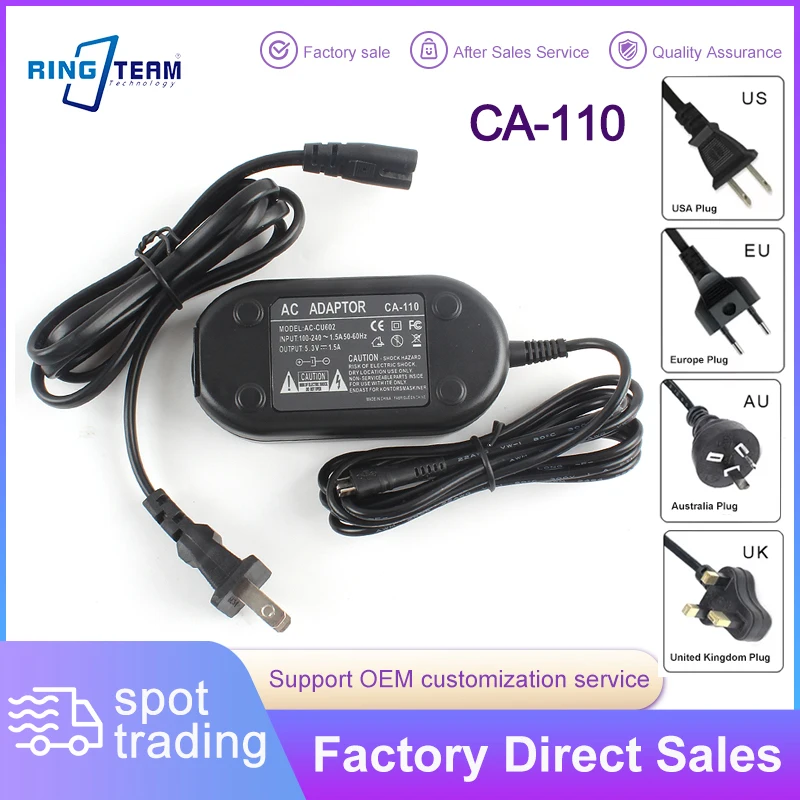 Adaptador de Corriente CA110 CA-110, Cargador de Batería para Videocámara Canon VIXIA HF M50 M500 M52 R60 R62 R600 R50 R52 R500 R40 R42