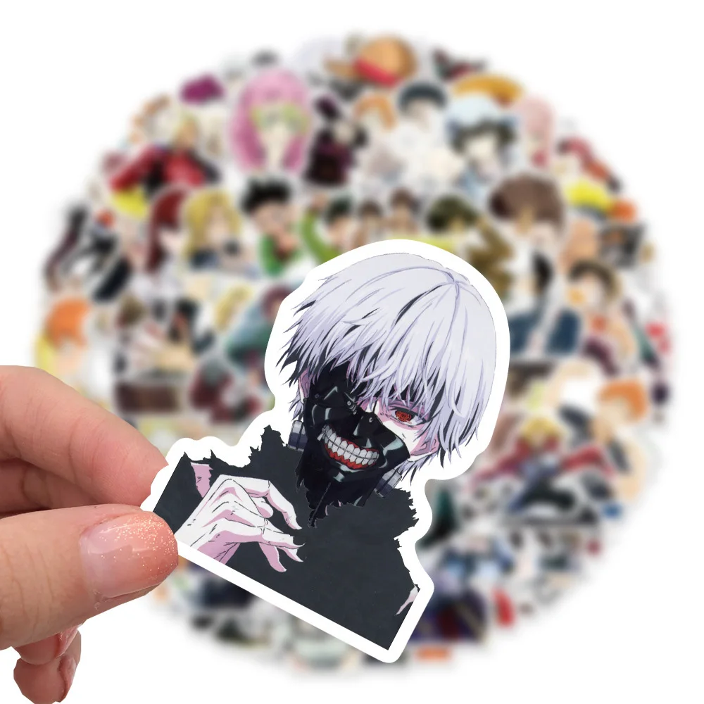 50/100/200/300pcs Mix Anime Demon Slayer Jujutsu Kaisen Attack on Titan Stickers Skateboard Laptop Waterproof Sticker Kids Toys