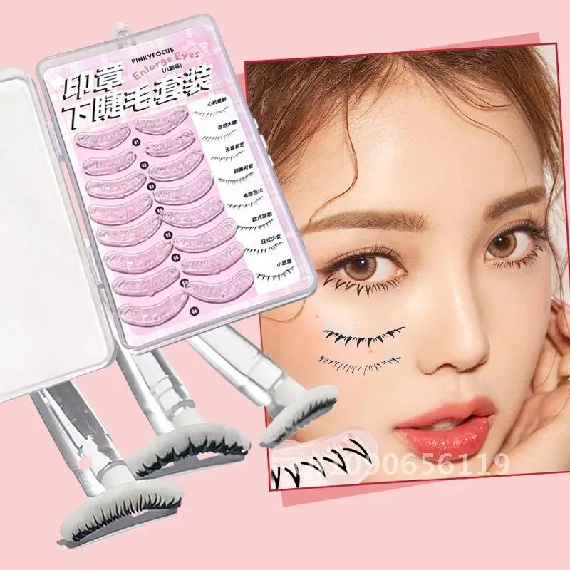 8 Pair Natural Simulation False Eyelash Stamps DIY Lower Eyelash Eye Makeup Applicator Multiple Styles Eyelashes Template Tools