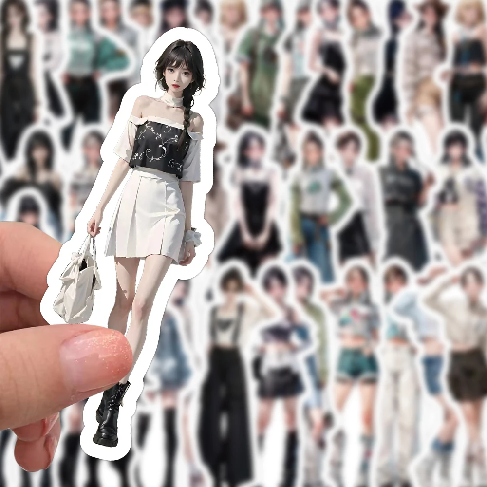 

10/60PCS Cool Girls Fashion Dressing Style Graffiti Sticker Trendy Girl Cartoon Decal Laptop Phone Guitar Fridge Cup Kid Toys