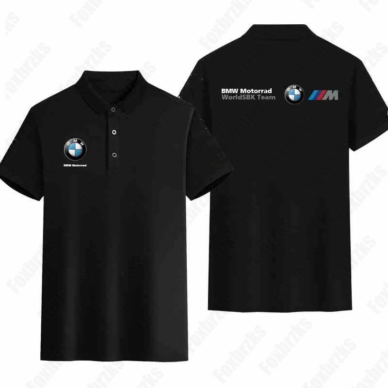 

2025 BMW Fashion Design Men's Short Sleeve Button Up Polo Shirt Top BMW Summer Comfortable Cool Collar Short Sleeve Cardigan