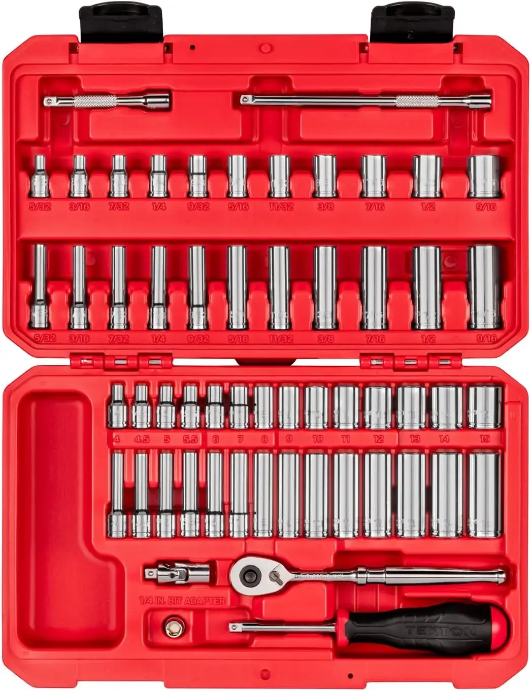 1/4 Inch Drive 12-Point Socket and Ratchet Set, 56-Piece | SKT05304