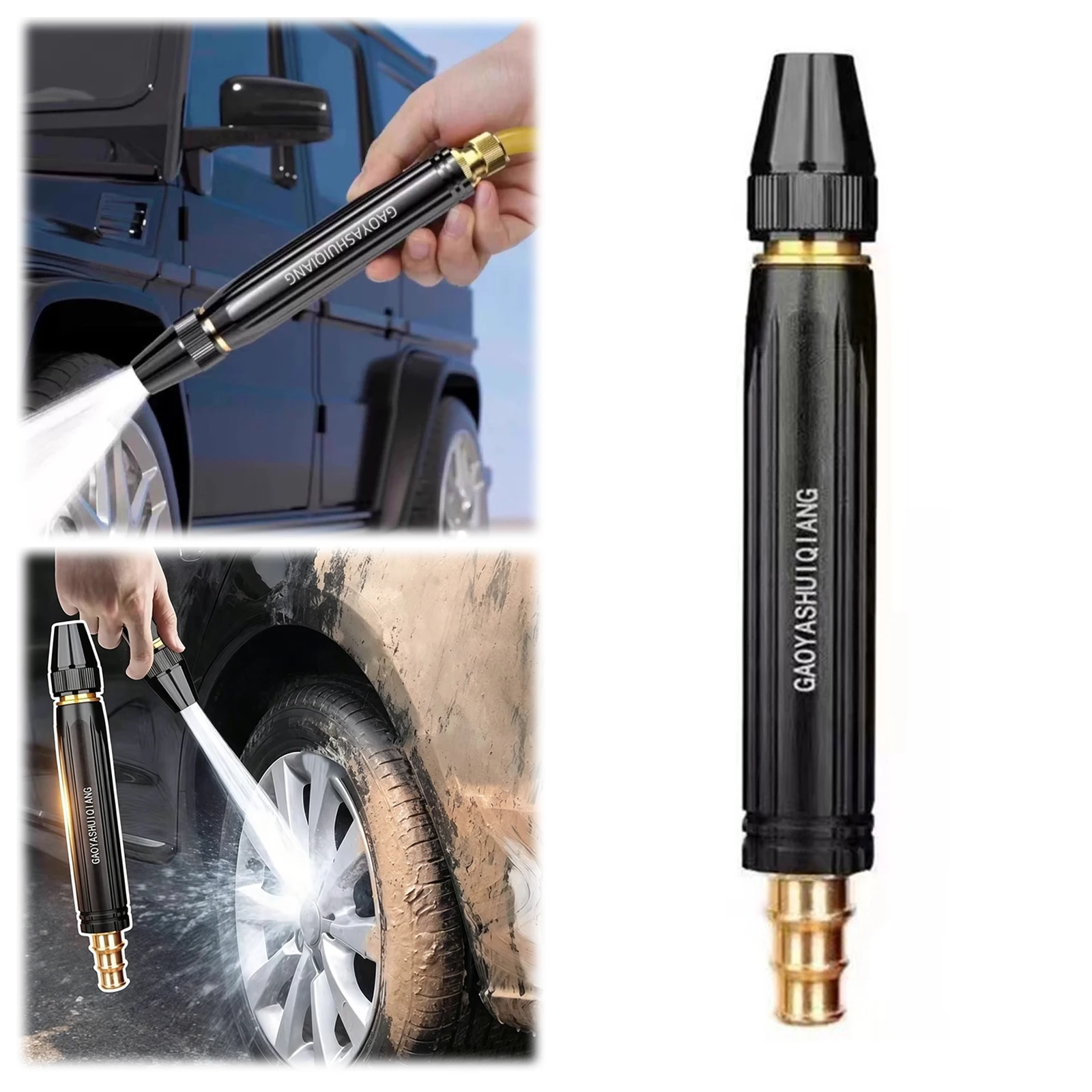 Car Wash Water Sprayer with Clamps Cleaning Waters Jet Nozzle Multi-Function for Car Driveway Patio Yard Watering and Washing