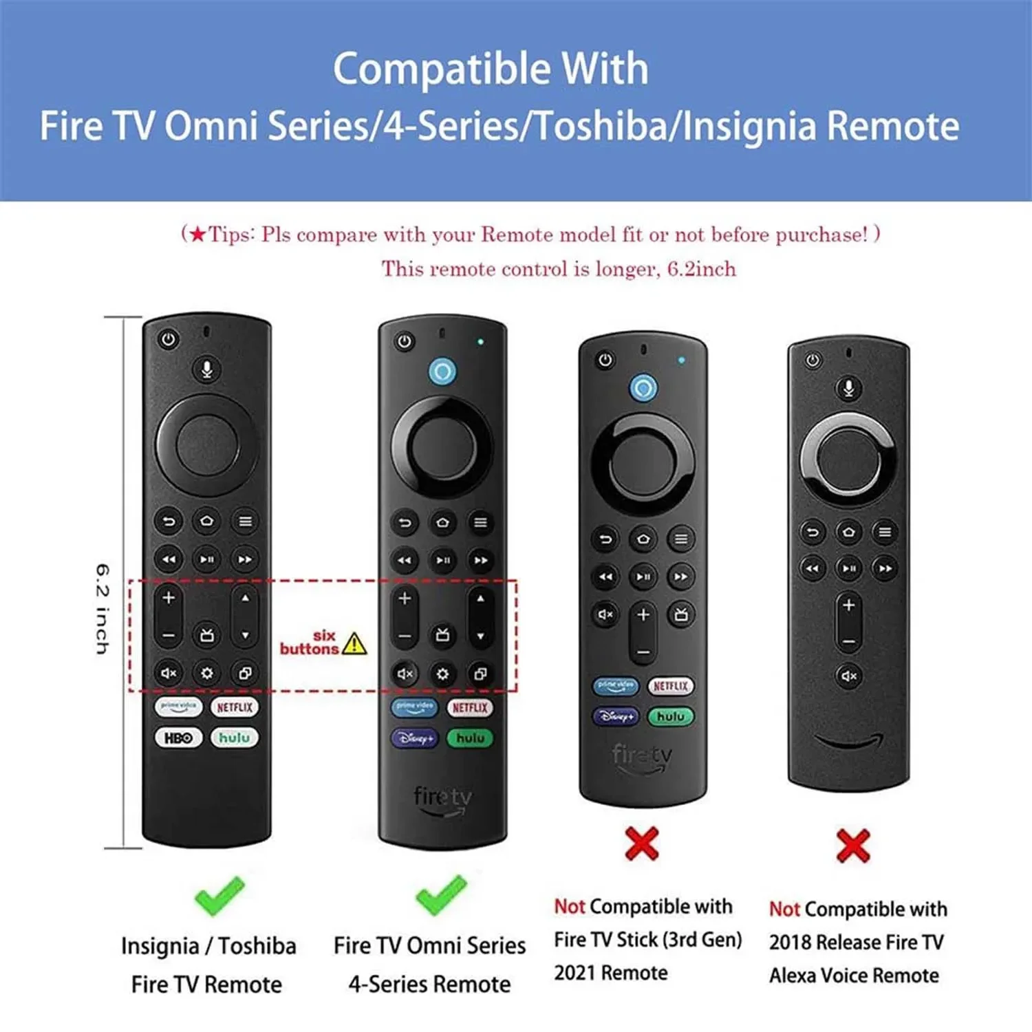 Silikon-Fernbedienungshülle für 2023 Fire TV Stick 4K Max 2. Generation/Fire TV Omni Series/Fire TV 4-Series Fernbedienung Toshiba/Insignia Fernbedienungsabdeckung – Detail 1