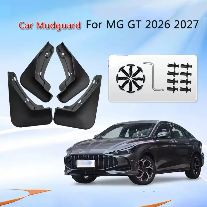 For MG GT 2026 2027 4pcs ABS Car Fender Mud Flap Auto Premium Splash Guard Anti-dirt Wear-resistant Body Protect Dust Accessory