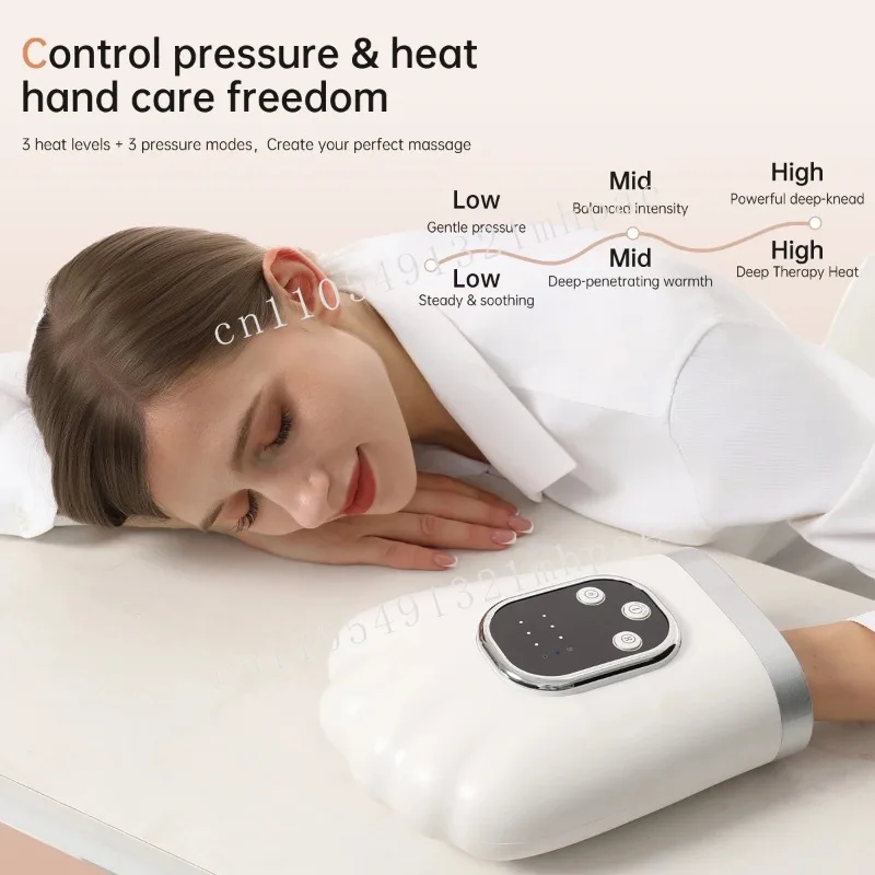 3 Level Air Pressure Heating Hand Massager for Arthritis Carpal Tunnel Relief Office Workers