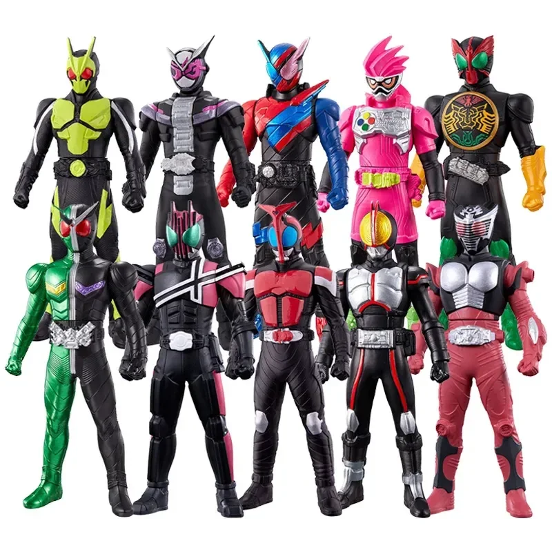 Bandai Original Kamen Rider Decade Build Zi-O Revice Drive Soft Rubber Anime Action Figures Toys for Boys Girls Kids Gift