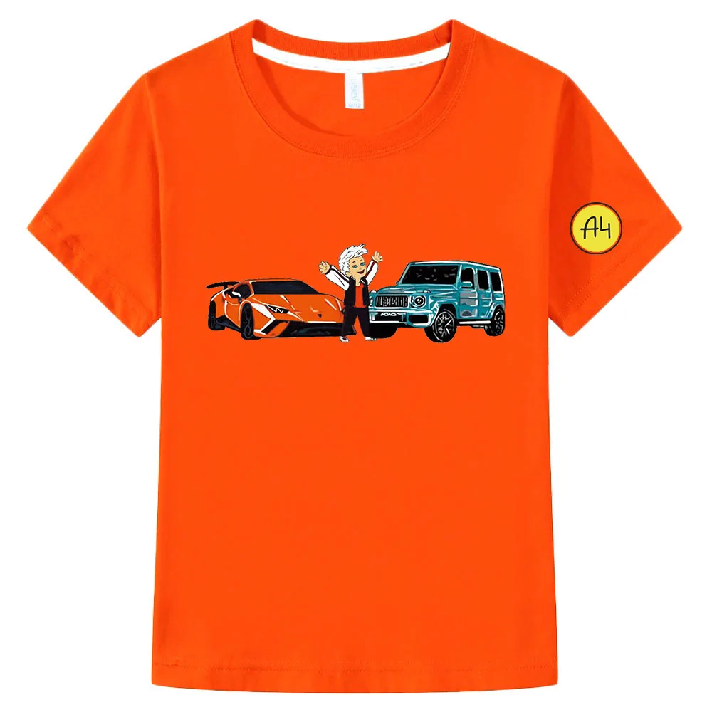 Children's Merch A4 T Shirts Spring Summer Family Clothing Boy's Gelik & Lamba Print Fashion T-shirt Girl's Casual Tee Kids Tops