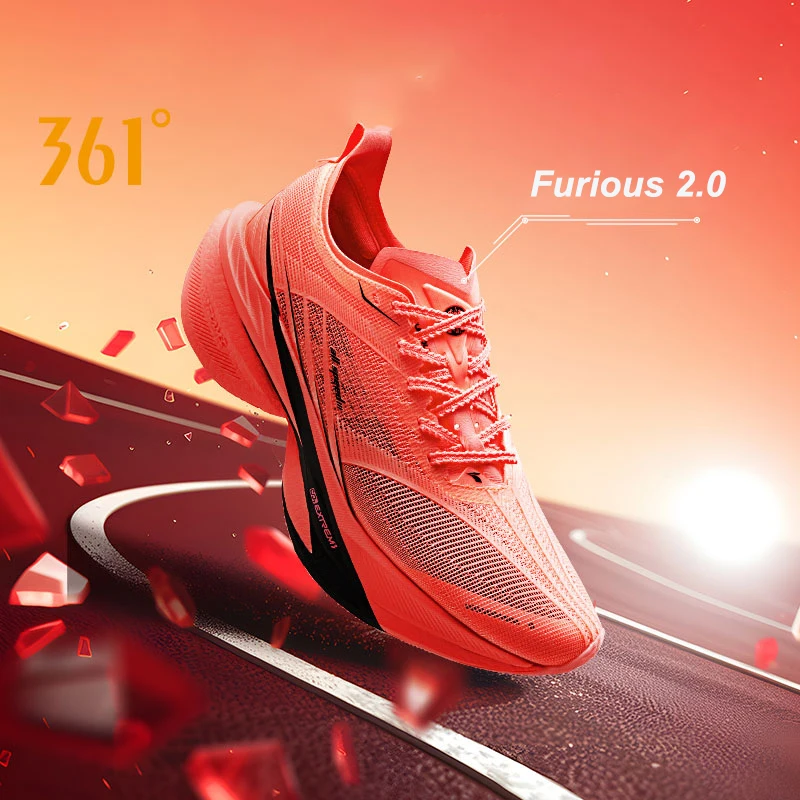 361 Degrees Furious 2.0 Men Women Running Sports Shoes Carbon Plate Racing Marathon Rebound Cushioning Male Sneakers 672432201