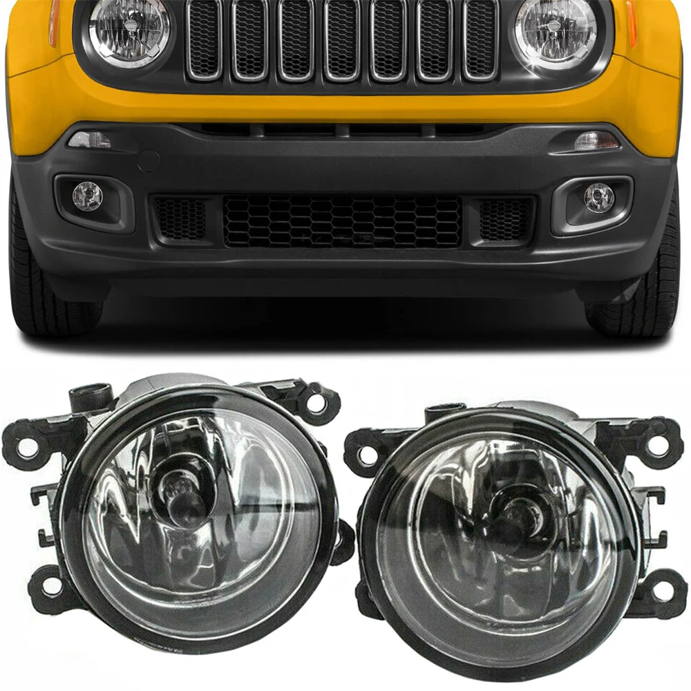 For 2015-2018 Jeep Renegade Fog Light Driving Lamp w/Light Bulbs Clear Lens Pair