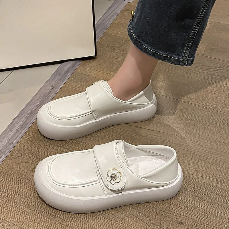 

Breathable White Nurse Loafers for Women Soft Non Slip Thick Sole Spring Summer Anti Odor Shoes One Step Pull On Comfort​