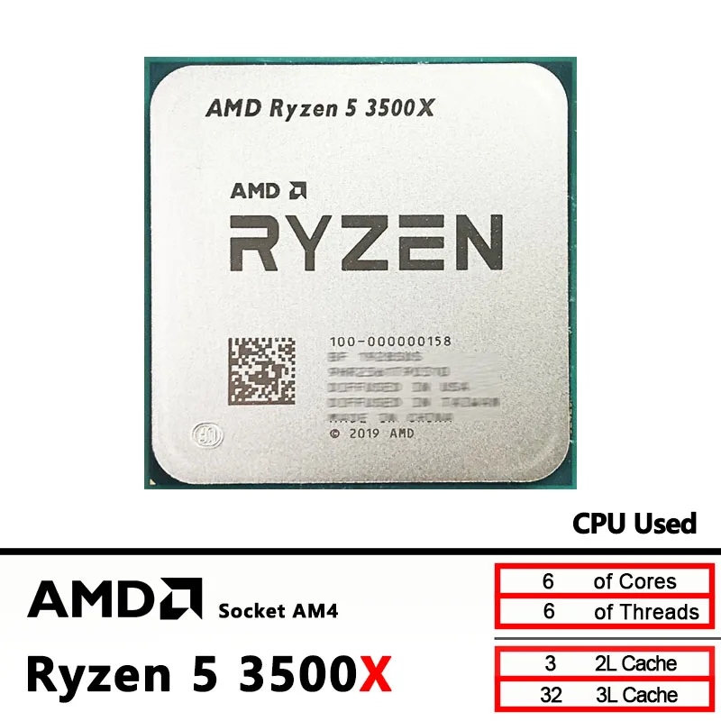 AMD Ryzen 5 3500X مستعمل R5 3500X 3.6 جيجا هرتز GAMING Zen 2 0.007 ستة النواة ستة موضوع وحدة المعالجة المركزية 65 واط L3 = 32 متر 100-000000158 المقبس AM4 #1