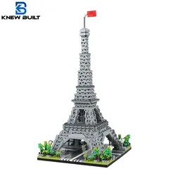 KNEW BUILT Pairs Eiffel Tower Micro Mini Block Building Blocks for Adults Construction Bricks Children Toys Gift Assemble Set