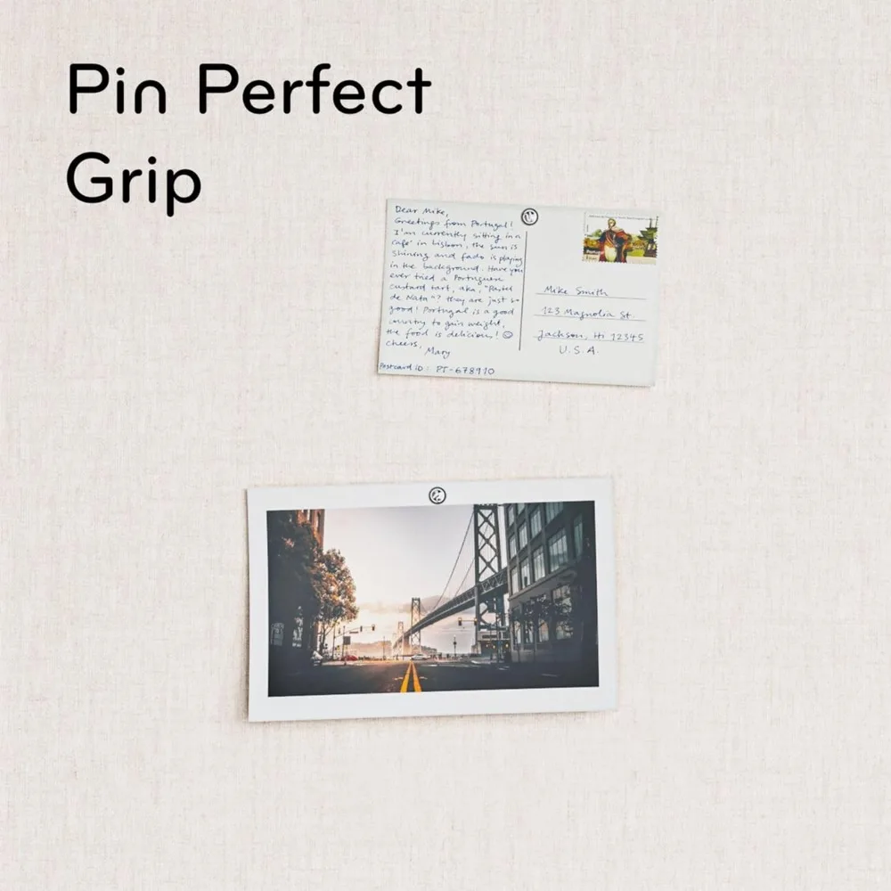 Bacheca in lino da fattoria 30x20 pollici con struttura in legno bianco con puntine per l'arredamento dell'home office