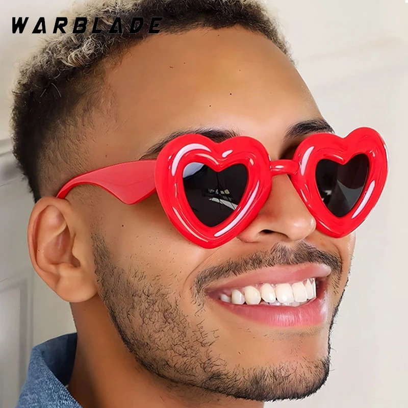 

New Ladies Love Heart Retro Big Frame Women Man Sunglasses Luxury Brand Design Shades Street Photography Party Eyeglasses UV400