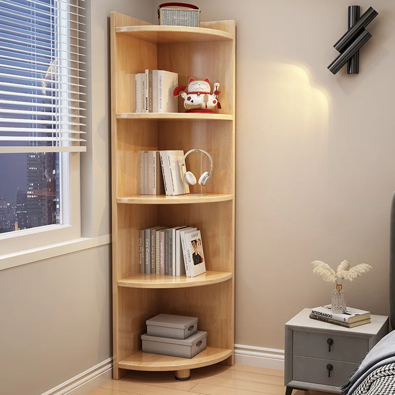 DSA All Solid Wood Bookshelf Shelf Floor to Floor Corner Cabinet Living Room Corner Locker Triangle Bedroom Corner  Cabinet