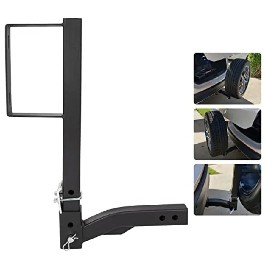 Spare Tire Mount Carrier 24-Inch Universal Fit for SUV ATV UTV RV Truck Car w/Standard 2'' Receiver Trailer Hitch Tire Carrier