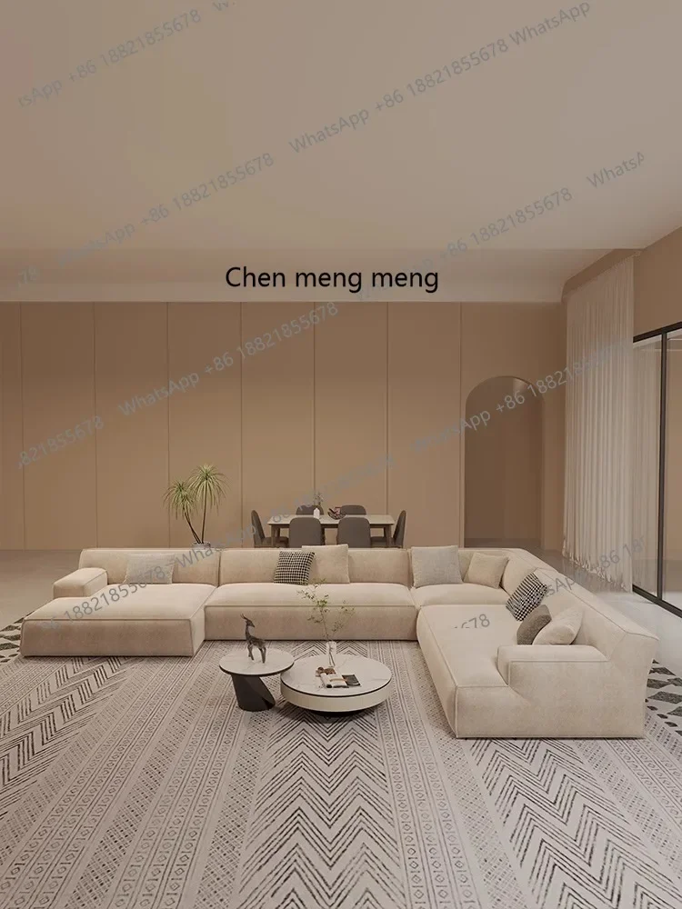 X الحد الأدنى، غرفة المعيشة المنزلية المصنوعة من القماش غير اللامع، مجموعة أريكة مسطحة كبيرة وبسيطة #4