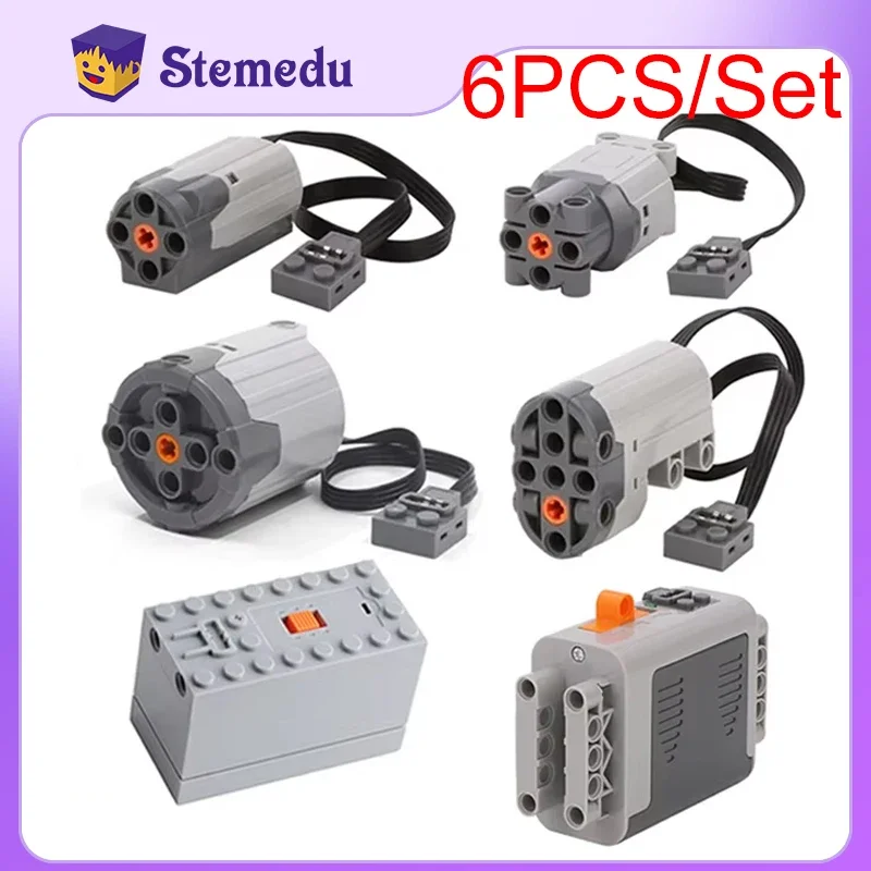 

6pcs High-tech Motor M/L/XL/Sever Motor Battery Box Compatible with All Brand Power Group MOC Technology PF Blocks Brick DIY Toy