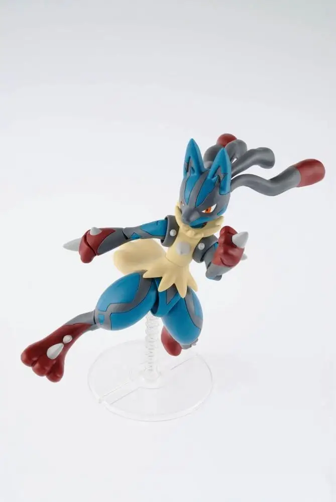 Bandai Original Pokémon Mega Lucario ​ ​    Figurines d'action Anime, jouets à assembler, modèle de collection, ornements, cadeaux pour enfants