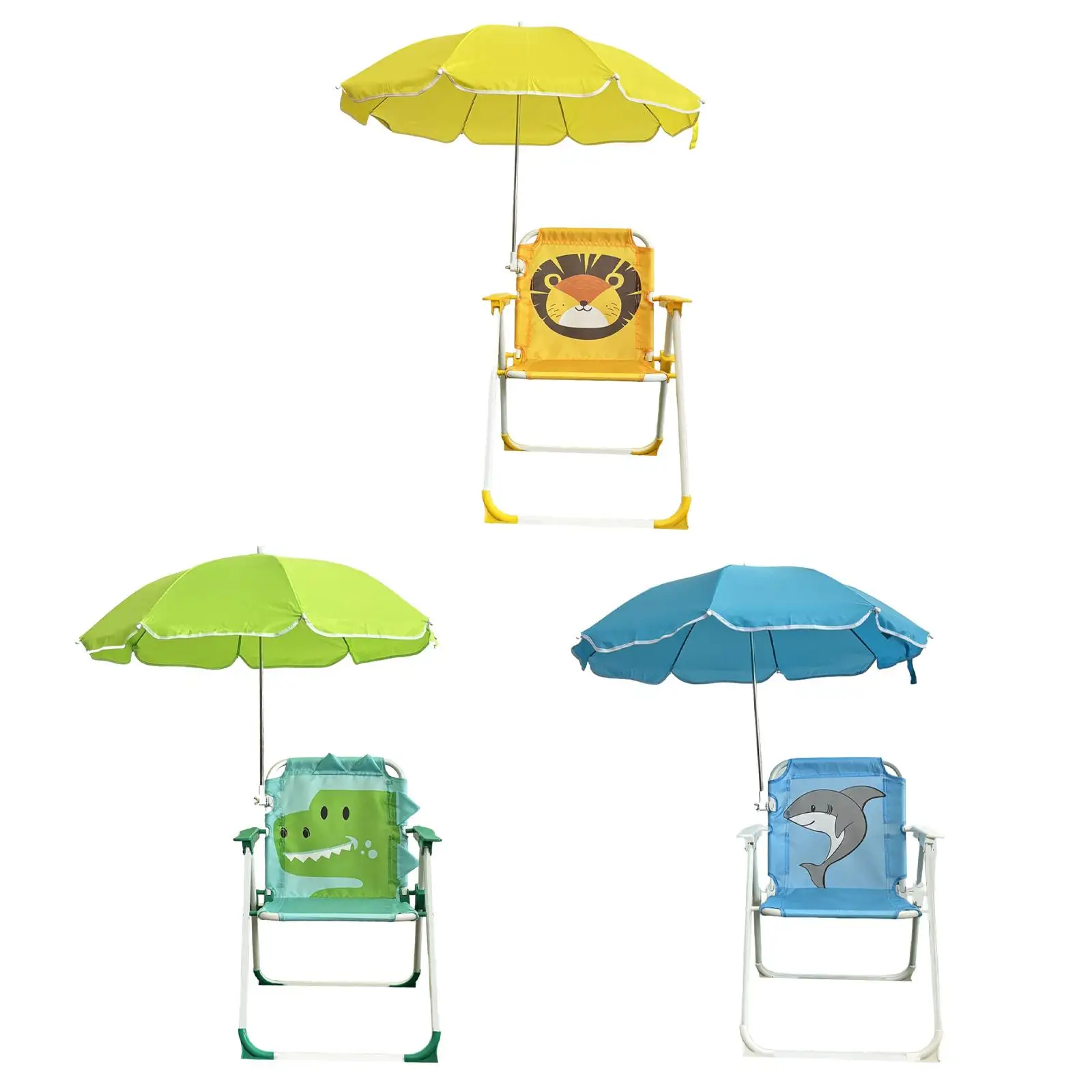 

Kids Camping Chair with Umbrella Easy to Carry Oxford Cloth Canopy Shade Beach Chair for Park Courtyard Garden Trips Backpacking