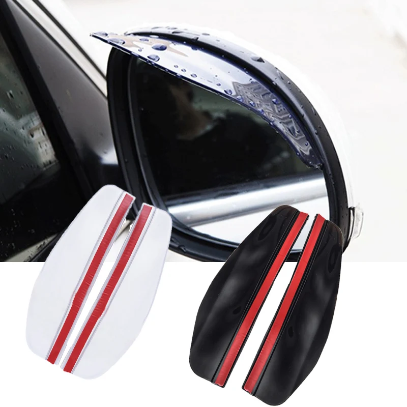 2pcs universal car rearview mirror rain eyebrow car auto rear view side rain snow protector sun visor shadow pvc