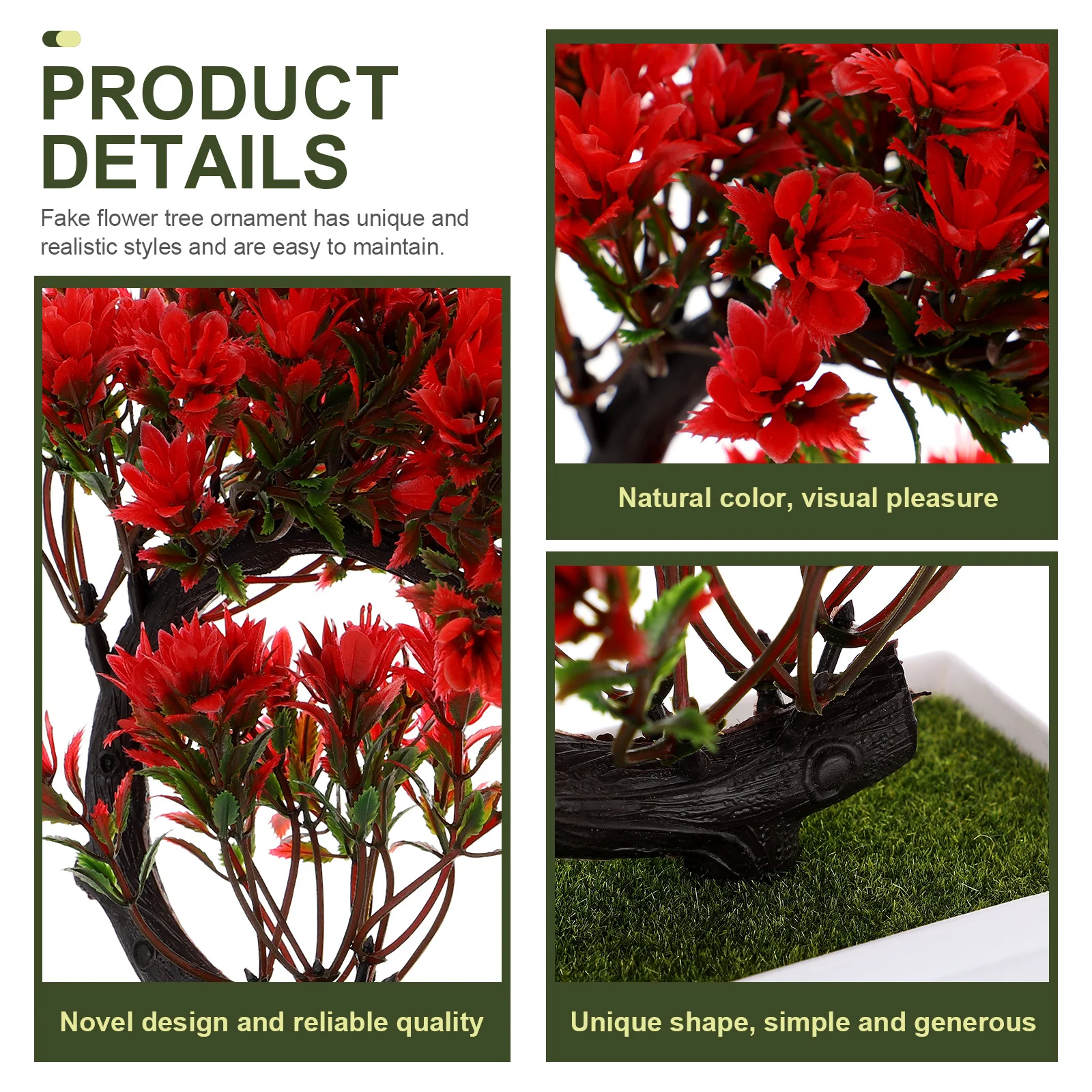 

Artificial Green Potted Plant Faux Tree Flowers Plastic Indoor Office Home Decor Artificial Flower Plant Fake Bonsai Ornament