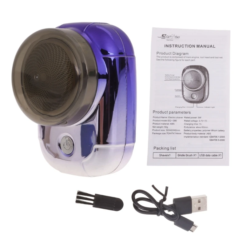 Barbeador elétrico portátil mini lâminas elétricas para homens rosto molhado barba barbeadores transporte da gota
