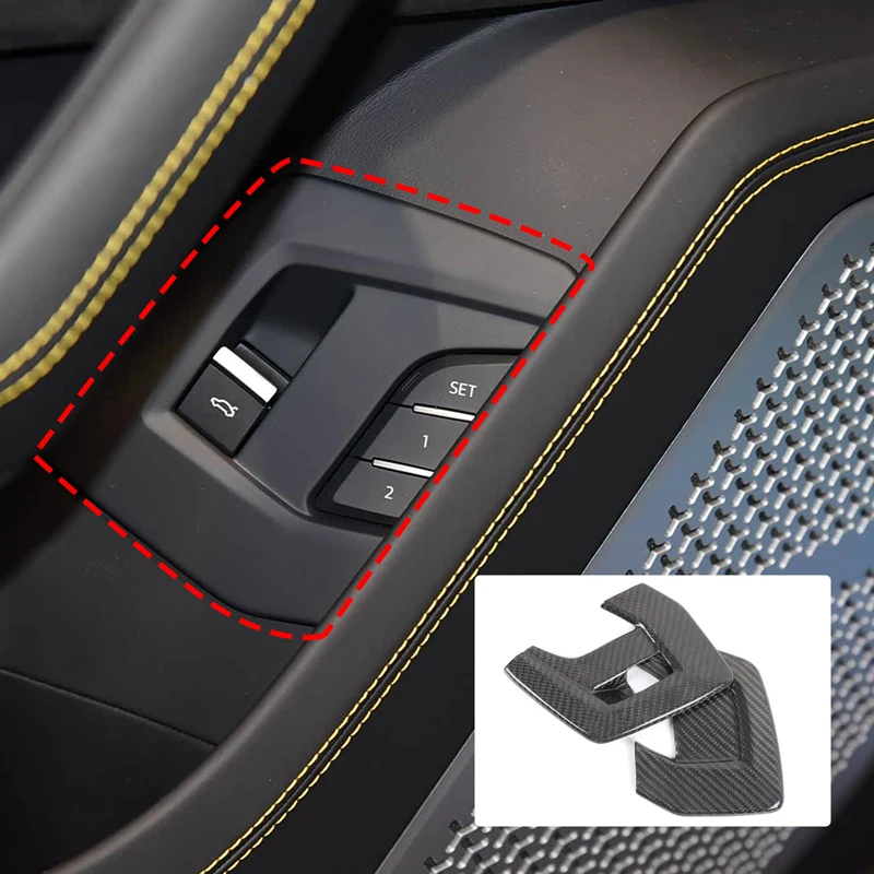 

For Lamborghini URUS 2018-2021 Real carbon fiber car front door lower rear door switch cover decorative sticker car accessories
