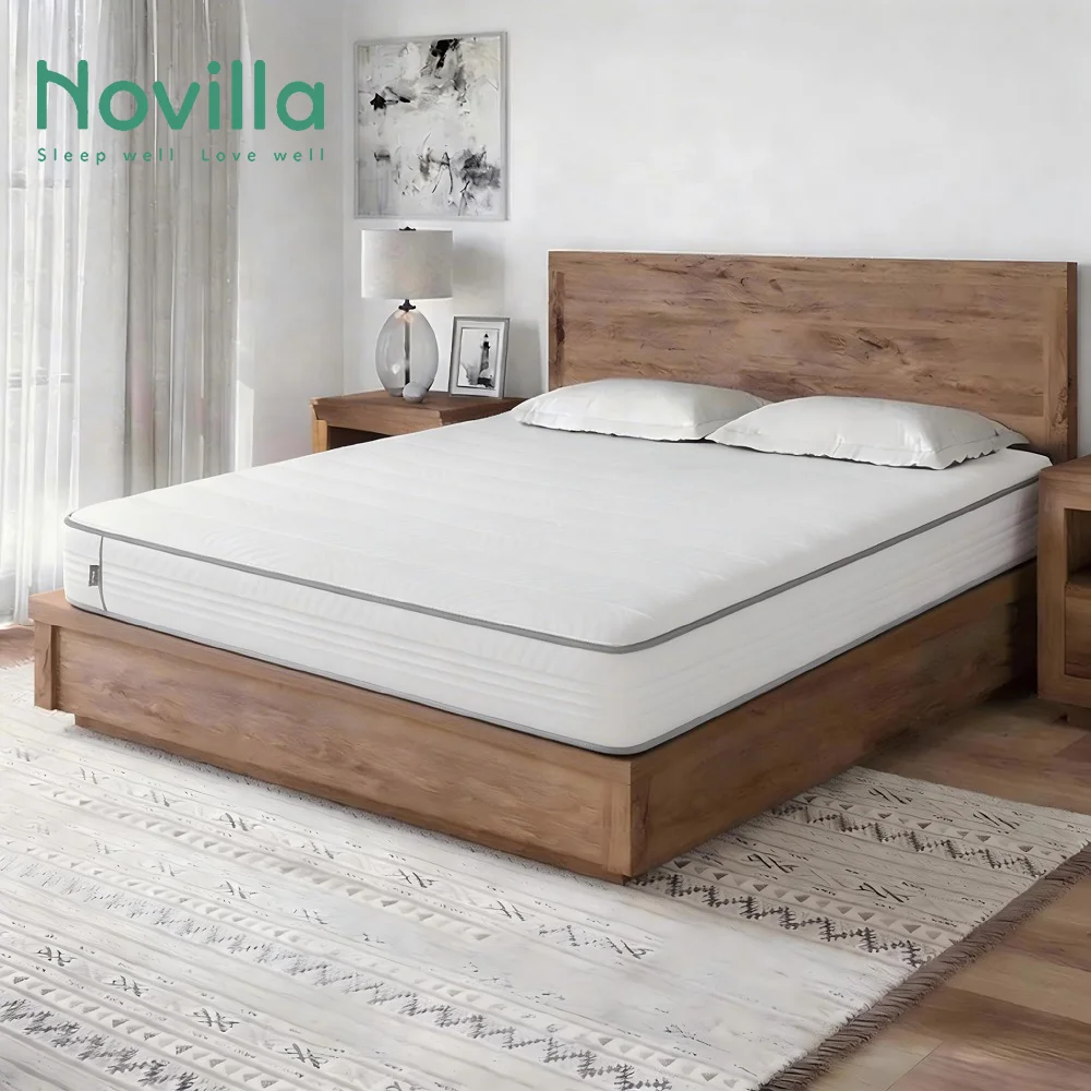 Novilla Factory Good Customized Orthopedic Queen King Size 25cm Independent Pocket Spring Mattress Compress And Roll Up For Otel