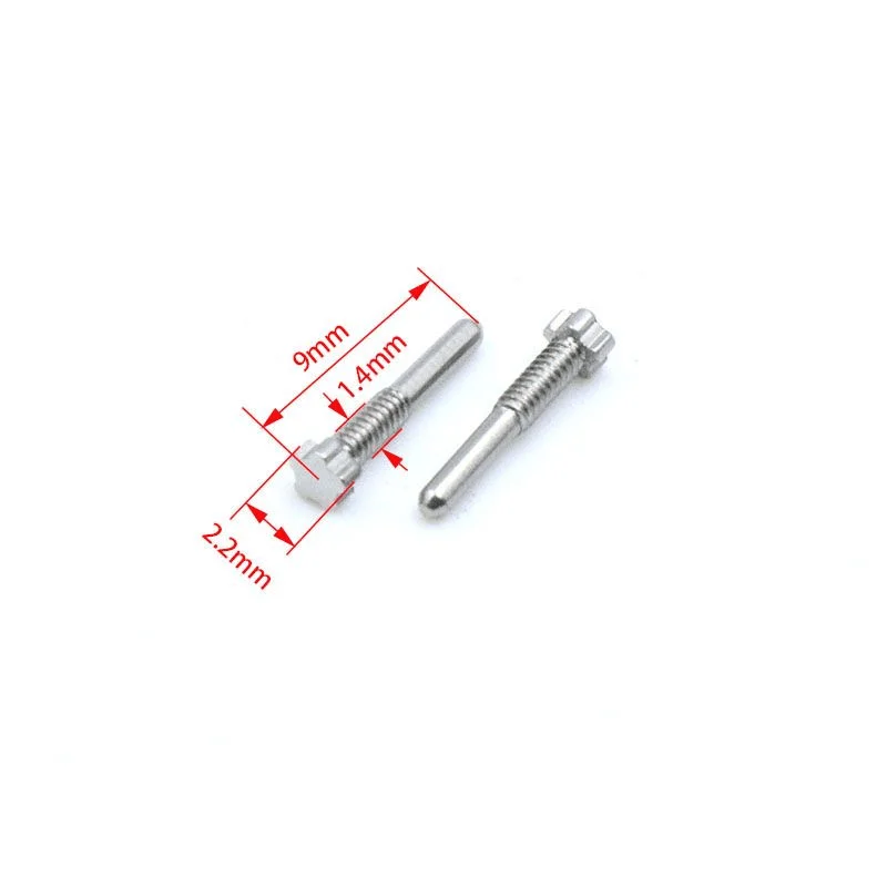 男性と女性のための機械式時計のネジ,2.2x9mmの範囲,金属製のダイヤルアクセサリ,さまざまな色