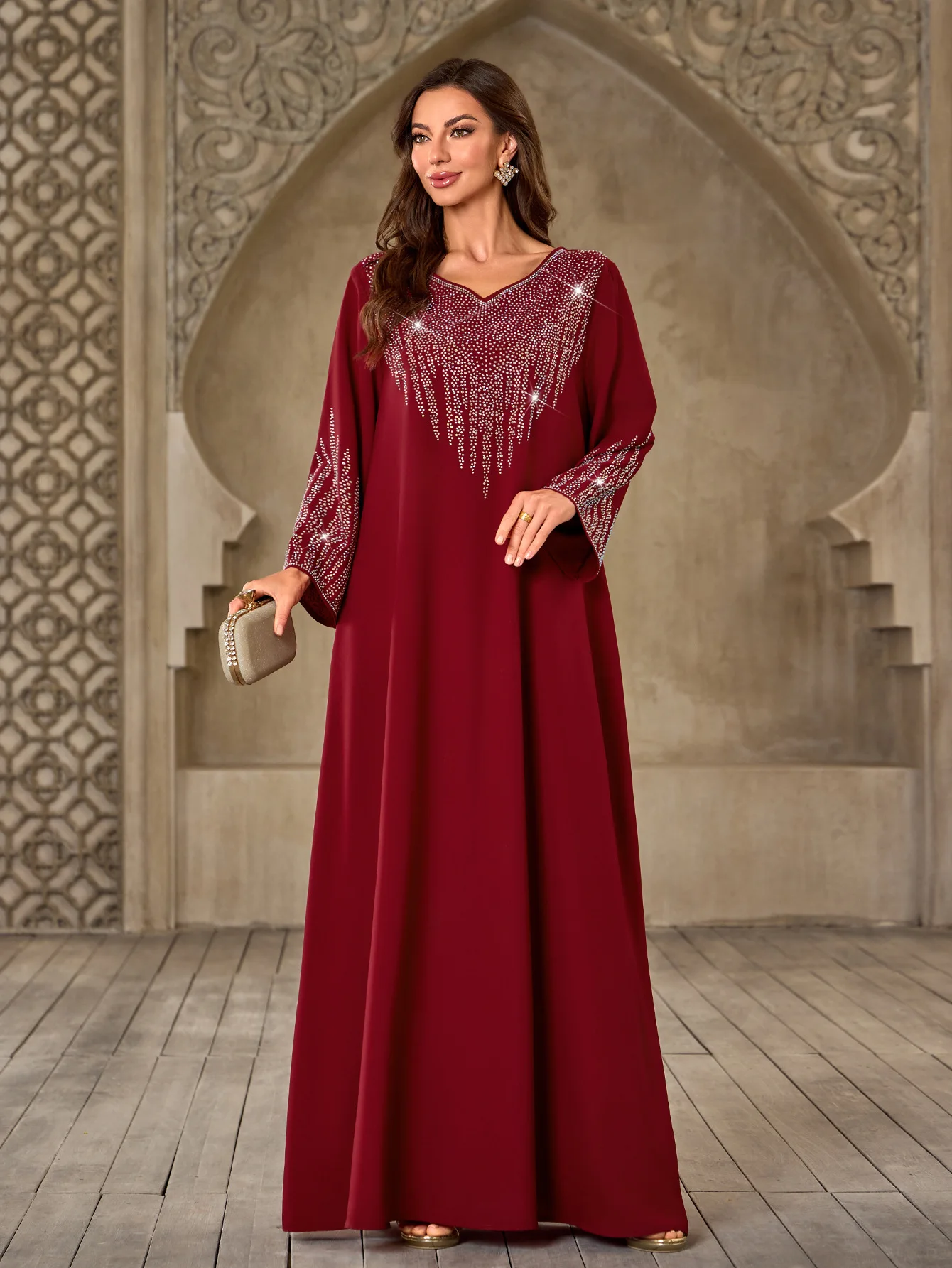 

Eid Women Dress Abaya Muslim Ramadan Jalabiya Beading Party Dresses Dubai Long Robe Morocco Kaftan Islam Vestidos Largos 2025