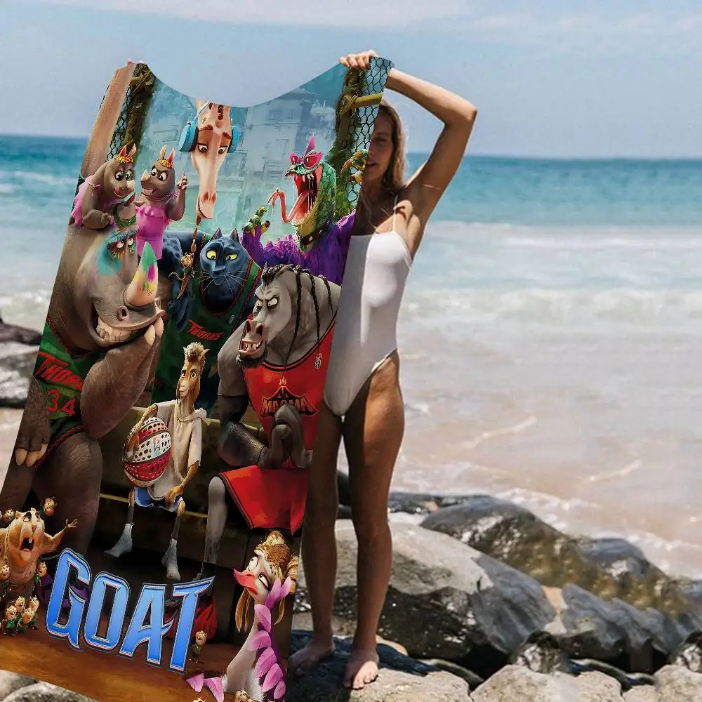New Cartoon Anime G-Goat Beach Towel Colorful Bath Towels for Girl Microfiber Quick Dry Custom Sand Free Beach Yoga Spa Gym Pool