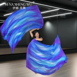 Blue Flame Flag Belly Dance Accessories Props Dance Supplies Props Chiffon Blue Whirlwind Flame Flag With Stick 140*110cm