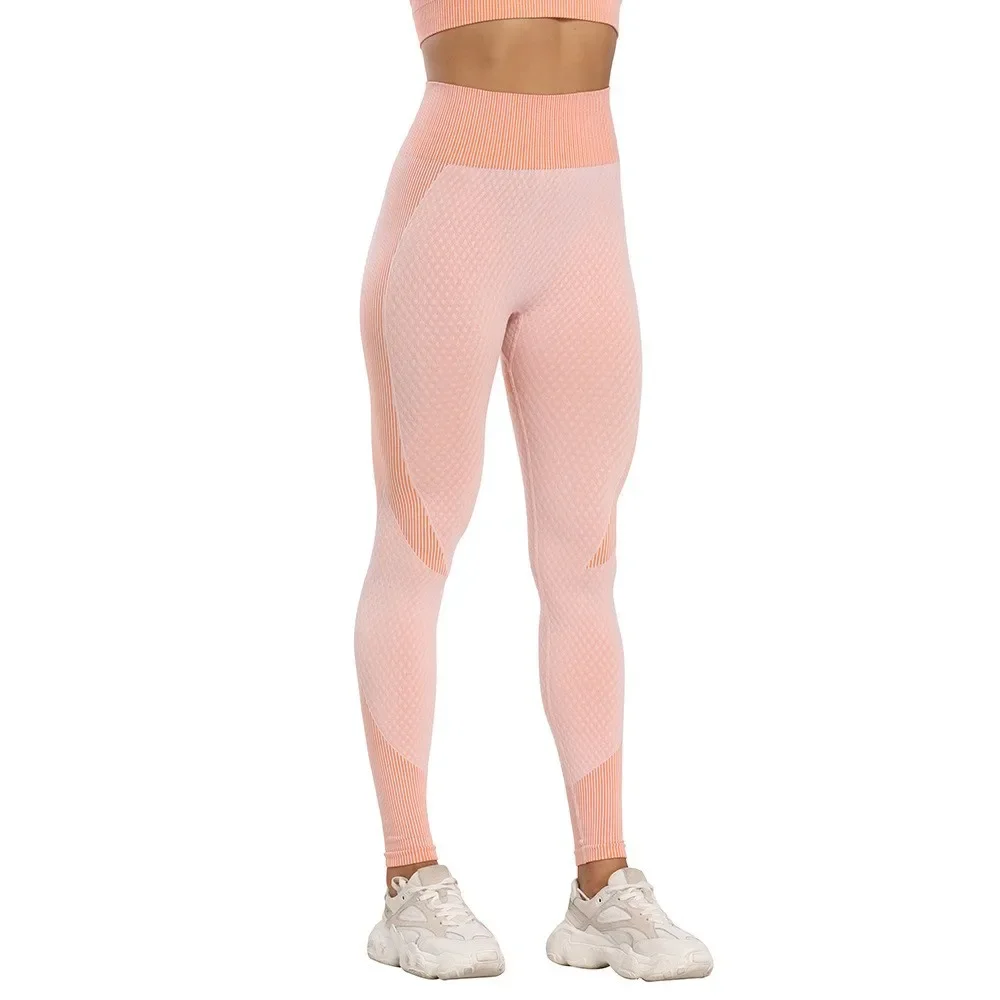 2024 High Waist Sports Tights Women Long Pants Exercise Yoga Pants Women Sport Seamless Work Out Leggings Gym Fitness Running