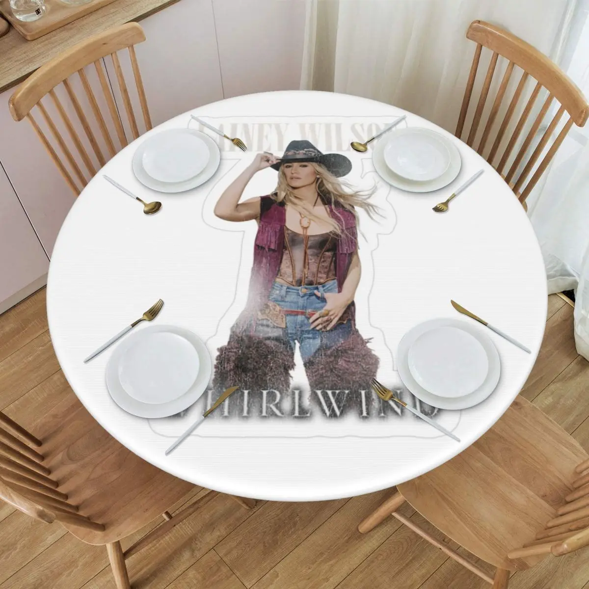 Lainey Wilson - Country's Cool Again Portrait Waterproof Round Tablecloth Oilproof Table Cloth Kitchen Events Dining Table Cover