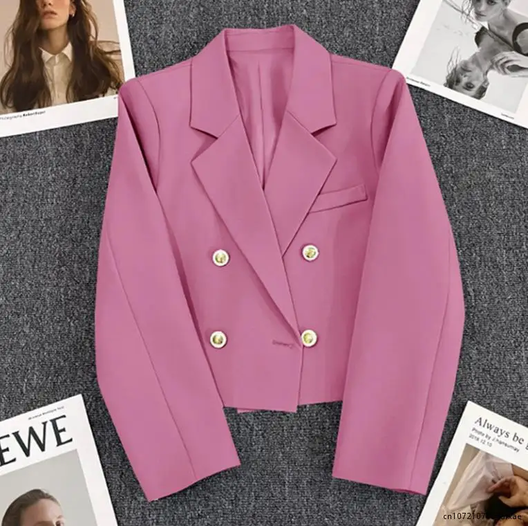 Spring Fashion Women's Blazer Suits Korean Style Office Cropped Blazers Women All-Match Street Long Sleeve Suit Jacket